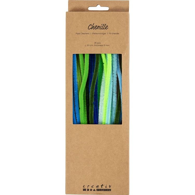 Produktbild: Creativ Company Chenilledraht, L 30 cm, Dicke 6 mm, sortiert Farben, 25 Stk sortiert