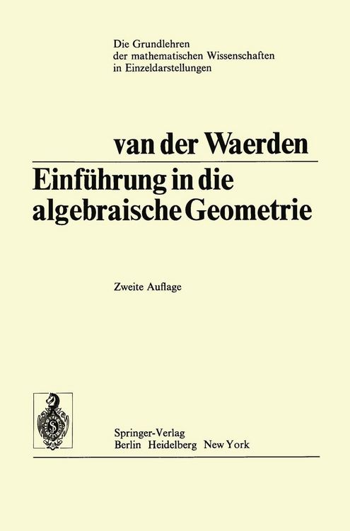 Produktbild: Einf&uuml;hrung In Die Algebraische Geometrie