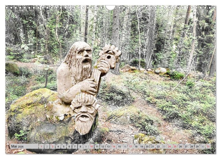 Produktbild: Die Trolle von Gamleby - Schweden - Skulpturen von Jan Pol (Wandkalender 2026 DIN A3 quer), CALVENDO Monatskalender