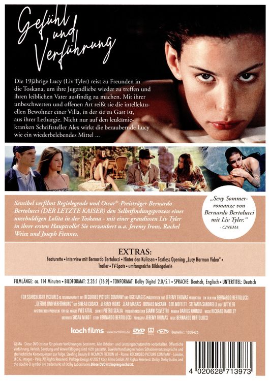 Produktbild: Gef&uuml;hl und Verf&uuml;hrung (Bernardo Bertolucci)
