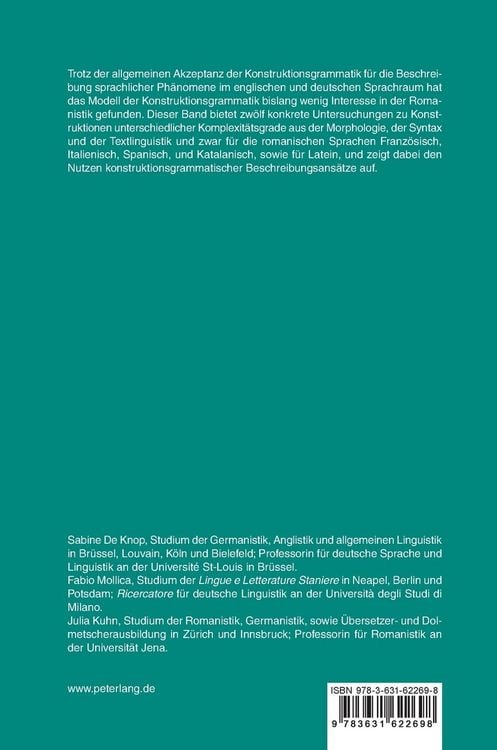 Produktbild: Konstruktionsgrammatik in den romanischen Sprachen