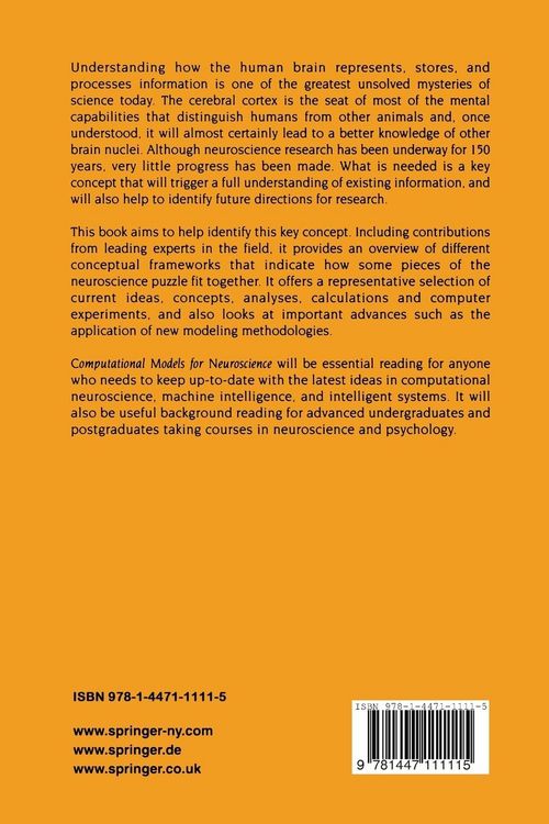 Produktbild: Computational Models for Neuroscience