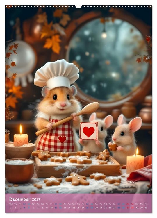 Produktbild: Cute Hamsters - For Kids - (High Quality Premium Wall Calendar 2027 DIN A2 portrait),CALVENDO 12 Month Wall Calendar
