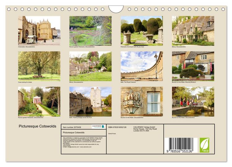 Produktbild: Picturesque Cotswolds (Wall Calendar 2026 DIN A4 landscape), CALVENDO 12 Month Wall Calendar