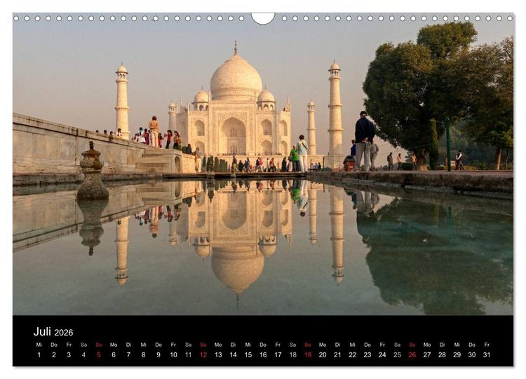 Produktbild: Indien, vom Taj Mahal zur W&uuml;ste Thar (Wandkalender 2026 DIN A3 quer), CALVENDO Monatskalender