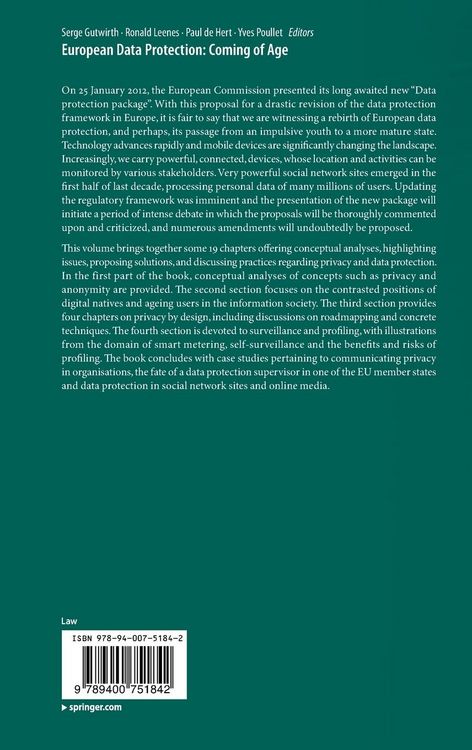 Produktbild: European Data Protection: Coming of Age
