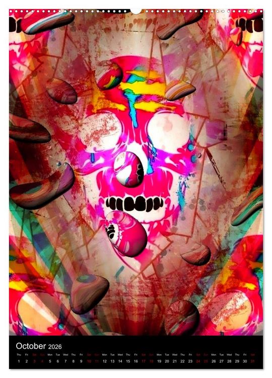 Produktbild: Skulls by Nico Bielow (High Quality Premium Wall Calendar 2026 DIN A2 portrait),CALVENDO 12 Month Wall Calendar
