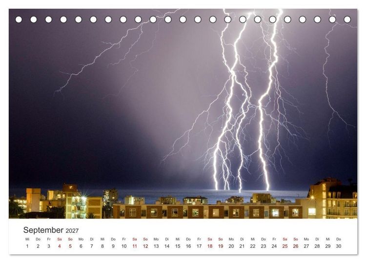 Produktbild: Gewitter - atemberaubende Naturschauspiele (Tischkalender 2027 DIN A5 quer), CALVENDO Monatskalender