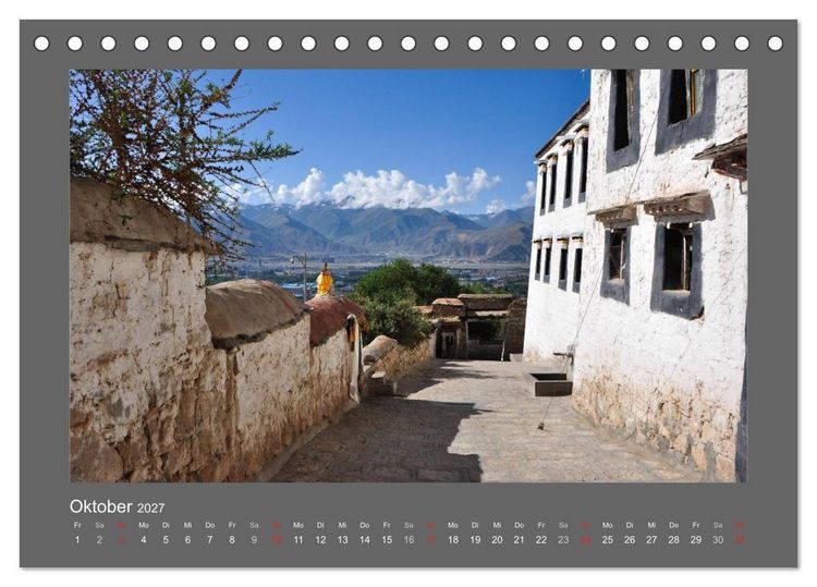 Produktbild: Tibet - Auf dem Dach der Welt (Tischkalender 2027 DIN A5 quer), CALVENDO Monatskalender