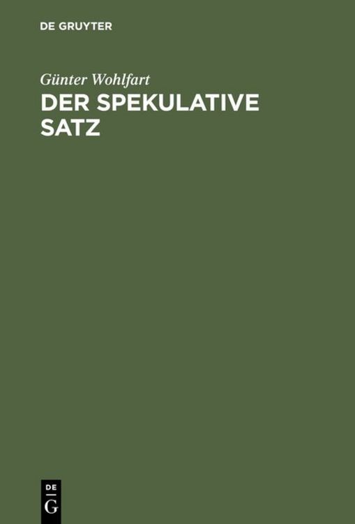 Produktbild: Der spekulative Satz