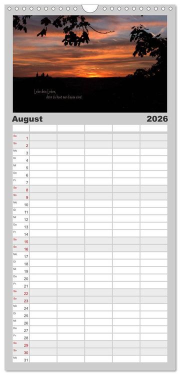 Produktbild: Familienplaner 2026 - wundersch&ouml;ne Lichtmomente mit 5 Spalten (Wandkalender, 21 x 45 cm) CALVENDO