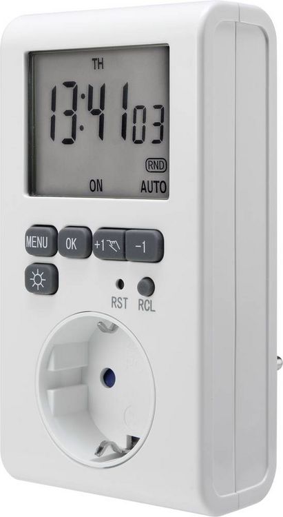 Produktbild: Sygonix SY-3057190 Steckdosen-Zeitschaltuhr digital Wochenprogramm 3680 W IP20 Countdown-Funktion, Timer-Funktion