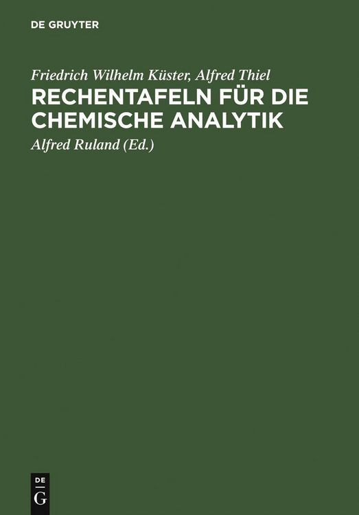 Produktbild: Rechentafeln f&uuml;r die chemische Analytik