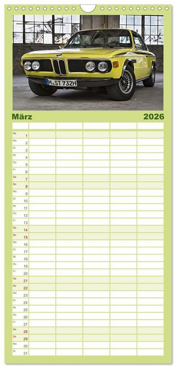 Produktbild: Familienplaner 2026 - Automobile Tr&auml;ume der 70er mit 5 Spalten (Wandkalender, 21 x 45 cm) CALVENDO