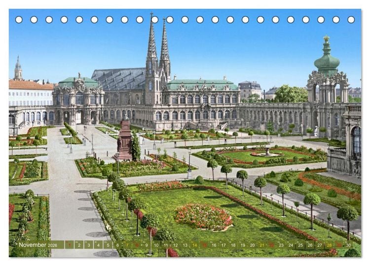 Produktbild: Historisches Dresden um 1900 neu restauriert und detailkoloriert (Tischkalender 2026 DIN A5 quer), CALVENDO Monatskalender