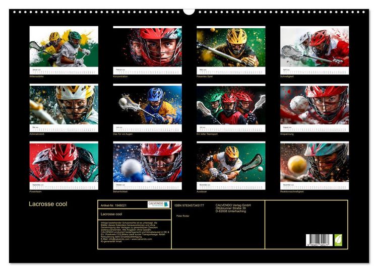 Produktbild: Lacrosse cool (Wandkalender 2026 DIN A2 quer), CALVENDO Monatskalender