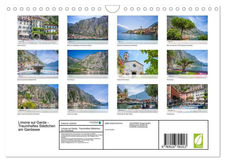 Produktbild: Limone sul Garda - Traumhaftes St&auml;dtchen am Gardasee (Wandkalender 2027 DIN A4 quer), CALVENDO Monatskalender