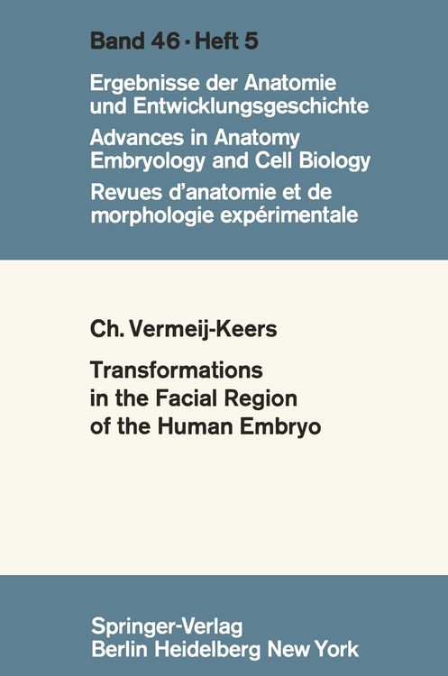 Produktbild: Tranformations in the Facial Region of the Human Embryo