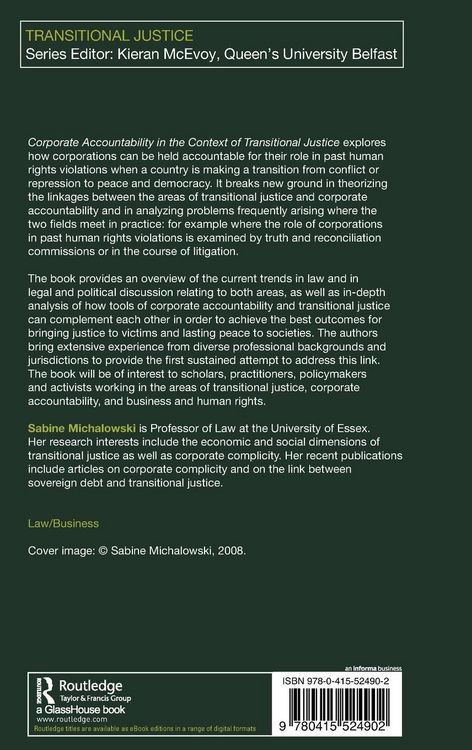 Produktbild: Corporate Accountability in the Context of Transitional Justice