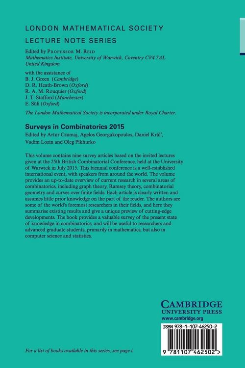 Produktbild: Surveys in Combinatorics 2015