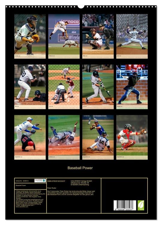Produktbild: Baseball Power (hochwertiger Premium Wandkalender 2026 DIN A2 hoch), Kunstdruck in Hochglanz