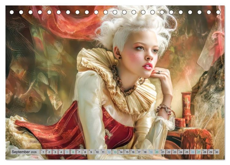 Produktbild: Frauen und Korsetts - Malerische Werke (Tischkalender 2026 DIN A5 quer), CALVENDO Monatskalender