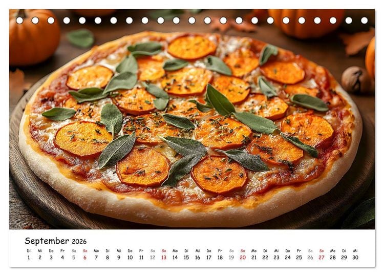 Produktbild: Pizza geht immer - Zu jeder Jahreszeit (Tischkalender 2026 DIN A5 quer), CALVENDO Monatskalender