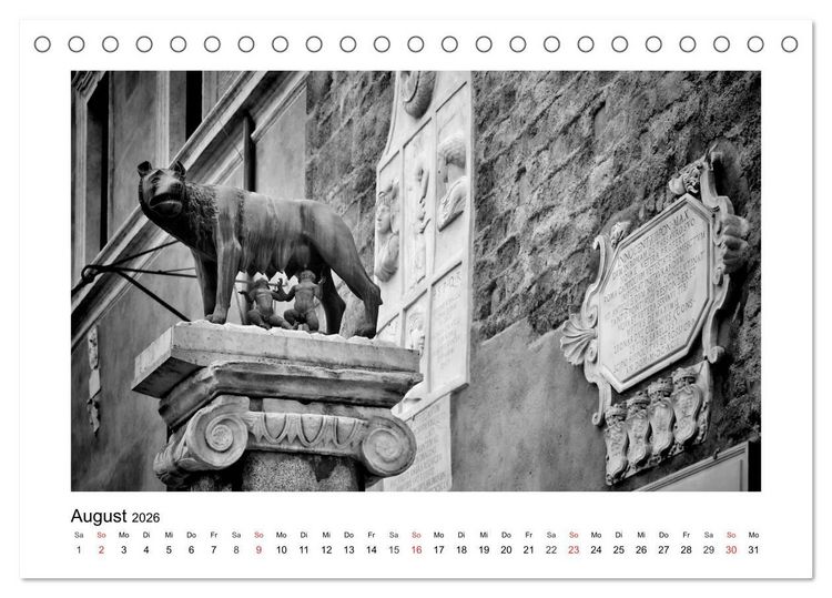 Produktbild: ROM Monochrom (Tischkalender 2026 DIN A5 quer), CALVENDO Monatskalender