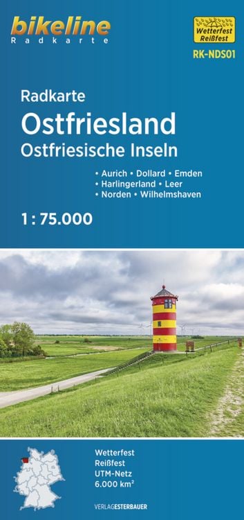 Produktbild: Radkarte Ostfriesland Ostfriesische Inseln 1:75.000