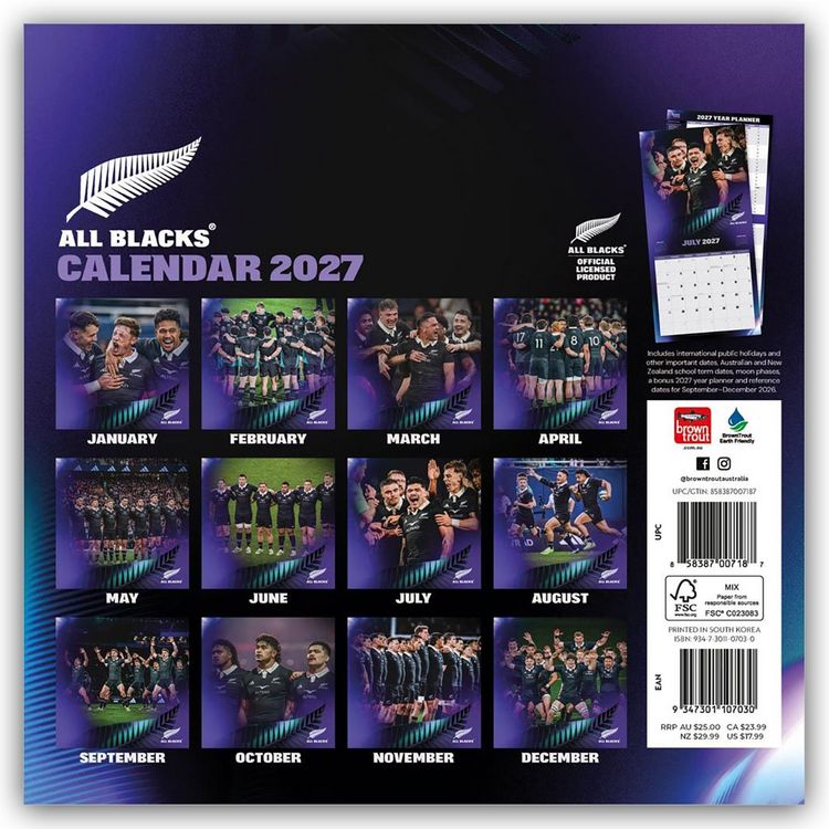 Produktbild: All Blacks 2027 &ndash; Wandkalender