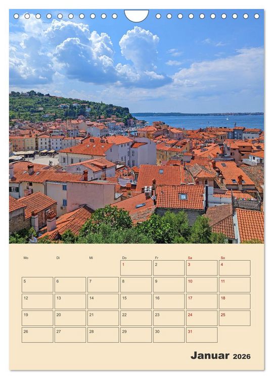 Produktbild: Piran, Sloweniens Perle am Mittelmeer (Wandkalender 2026 DIN A4 hoch), CALVENDO Monatskalender