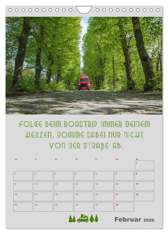Produktbild: Roadtrips - Urlaub auf R&auml;dern (Wandkalender 2026 DIN A4 hoch), CALVENDO Monatskalender