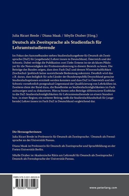 Produktbild: Deutsch als Zweitsprache als Studienfach f&uuml;r Lehramtsstudierende