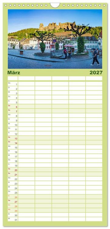 Produktbild: Familienplaner 2027 - Heidelberg - Stadt der Romantik mit 5 Spalten (Wandkalender, 21 x 45 cm) CALVENDO