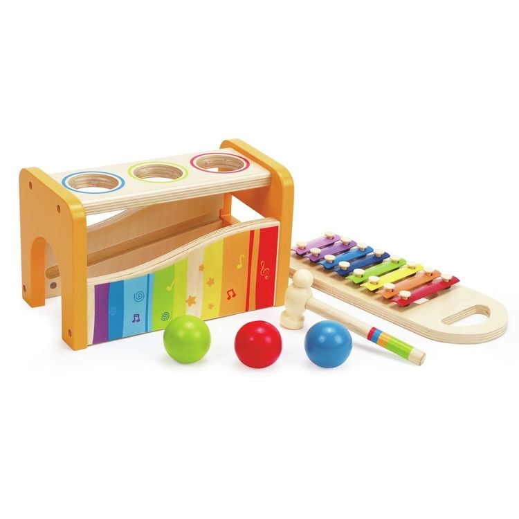 Hape E0305 - Regenbogen Xylophon und Hammerspiel