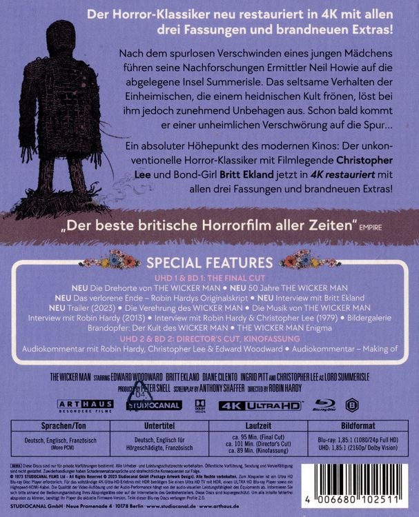 Produktbild: The Wicker Man - Limited Steelbook Edition (2 4K Ultra HDs + 2 Blu-rays)