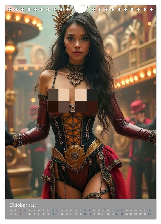 Produktbild: Steampunk Zirkus-Diven (Wandkalender 2026 DIN A4 hoch), CALVENDO Monatskalender