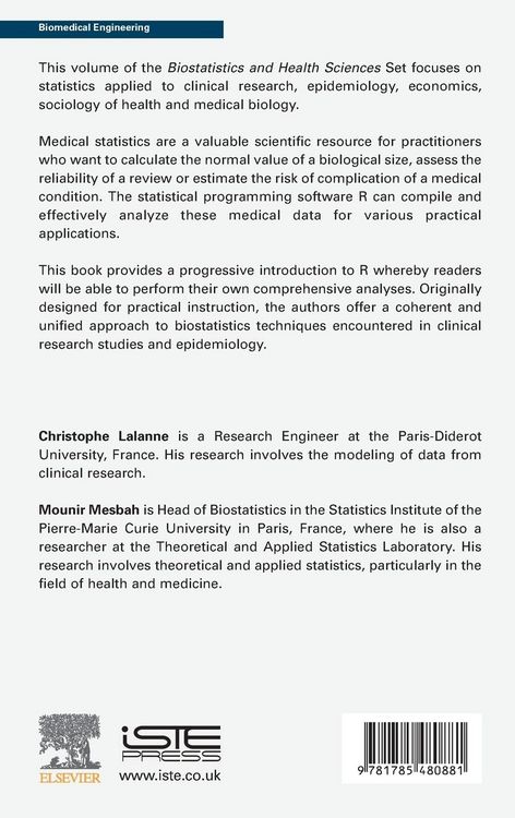 Produktbild: Biostatistics and Computer-based Analysis of Health Data using R