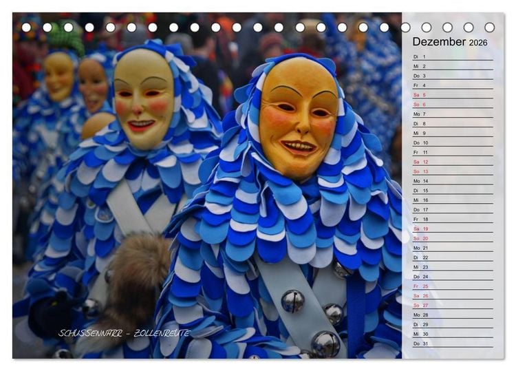 Produktbild: Schw&auml;bisch alemannische Fasnet (Tischkalender 2026 DIN A5 quer), CALVENDO Monatskalender