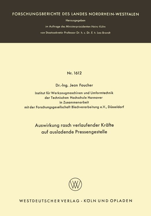 Produktbild: Auswirkung rasch verlaufender Kr&auml;fte auf ausladende Pressengestelle