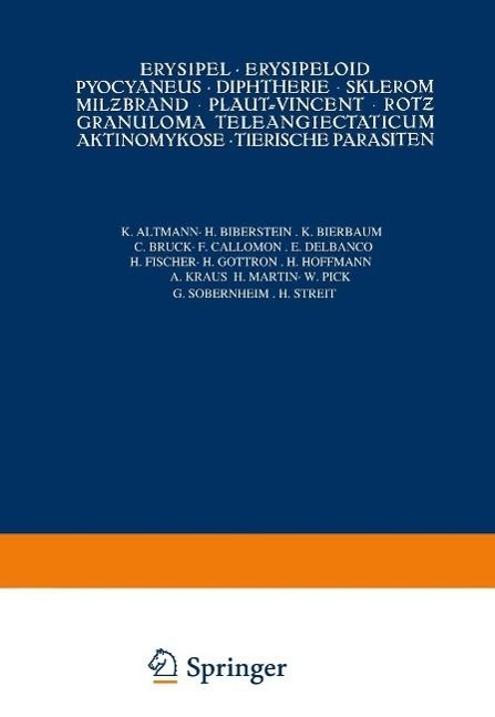 Produktbild: Erysipel &middot; Erysipeloid Pyocyaneus &middot; Diphtherie &middot; Sklerom Milzbrand &middot; Plaut-Vincent &middot; Rotz Granuloma Teleangiectaticum Aktinomykose &middot; Tierische Parasit
