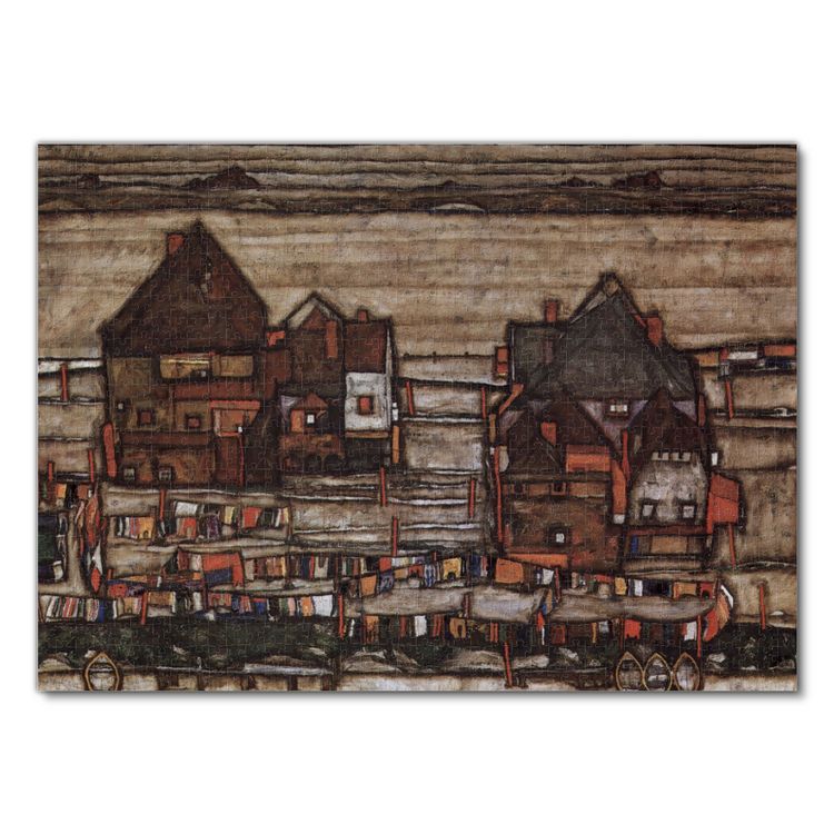 Produktbild: Lais Puzzle Egon Schiele - H&auml;user mit W&auml;scheleinen oder Vorstadt 1000 Teile