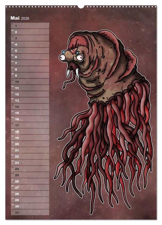 Produktbild: Bestiarium Vladi Krafft (Wandkalender 2026 DIN A2 hoch), CALVENDO Monatskalender