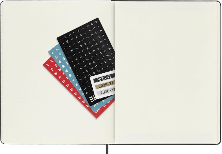 Produktbild: Moleskine 18 Monate Wochen Notizkalender 2026/2027, XL, 1 Wo = 1 Seite, Rechts linierte Seite, Fester Einband, Schwarz