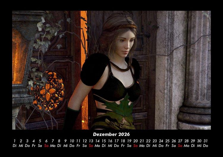 Produktbild: Mit Fantasy durch's Jahr 2026 Fotokalender DIN A3