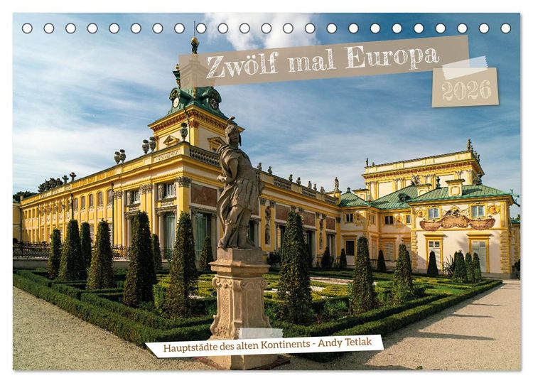 Produktbild: Zw&ouml;lf mal Europa (Tischkalender 2026 DIN A5 quer), CALVENDO Monatskalender