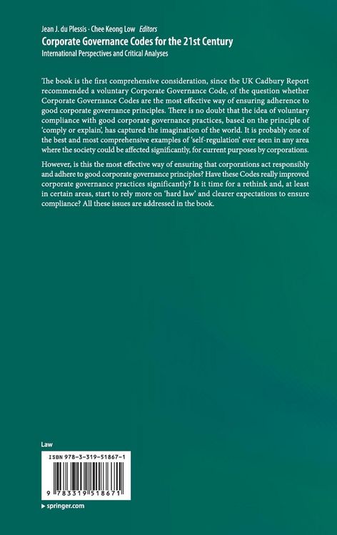 Produktbild: Corporate Governance Codes for the 21st Century
