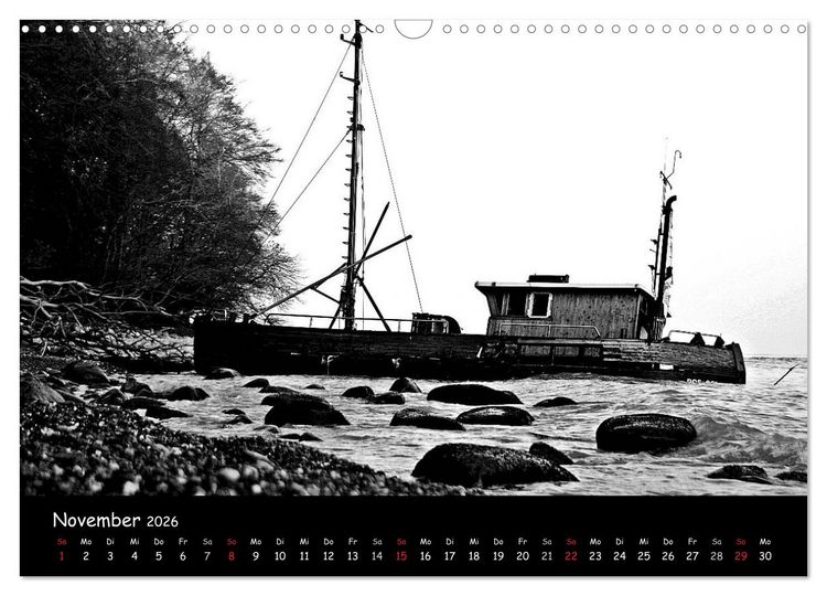 Produktbild: R&uuml;gen in schwarz-wei&szlig; (Wandkalender 2026 DIN A3 quer), CALVENDO Monatskalender