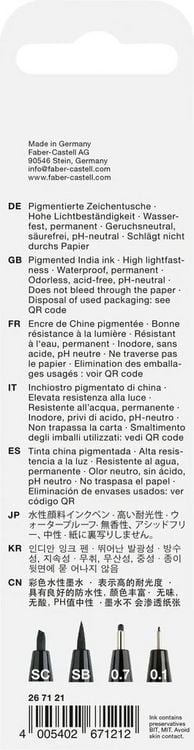 Produktbild: Faber-Castell Tuschestifte Pitt Artist Pens Manga schwarz, 4er Etui, XS, M, SB und SC