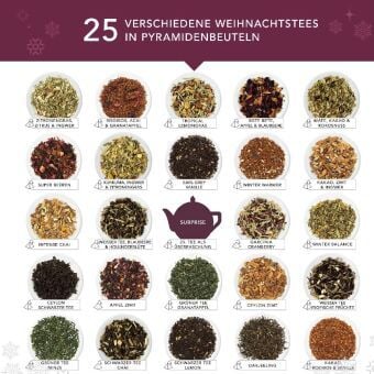 Produktbild: BIO Tee Adventskalender "Christmas Vibes only", Design Adventskalender mit Fr&uuml;chtetee, Kr&auml;utertee, Tee